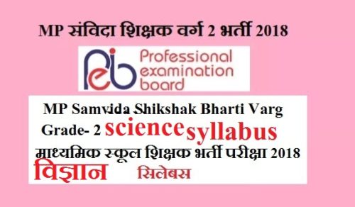 Samvida Shala Varg 2 Science Syllabus PDF - विज्ञान सिलेबस