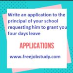 Write Application For Four Days Leave