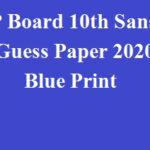 MP Board 10th Sanskrit Guess Paper 2020 Blue Print