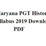 Haryana PGT History Syllabus 2019 Download PDF