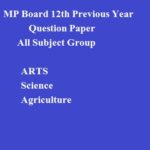 MP Board 12th Previous Year Question Paper All Subject Group