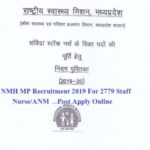 NMH MP Recruitment 2019 For 2779 Staff Nurse/ANM Post Apply Online