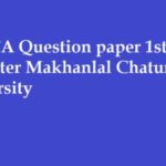 PGDCA Question paper 1st Semester Makhanlal Chaturvedi University