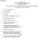 Leave Application Form - Form No 13 Application for Leave