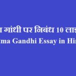 महात्‍मा गांधी पर निबंध 10 लाइन | Mahatma Gandhi Essay in Hindi