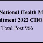 MP National Health Mission Recruitment 2022 CHO, CCH | Total Post 966